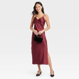 Elegant Burgundy Slip Dress